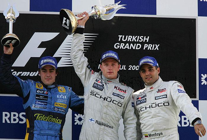 Pódio da primeira corrida da história da Turquia na Formula 1
