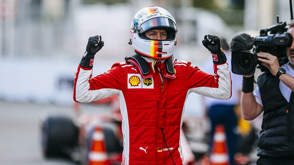 Sebastian Vettel supera Hamilton e Bottas em Baku e leva a 53ªpole da Carreira